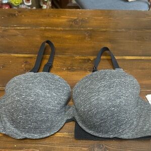 Auden Gray Heather Bra with Black Accents